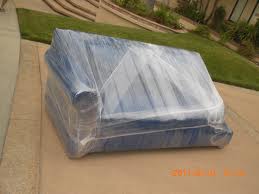 Packing a sofa/ couch with shrink wrap