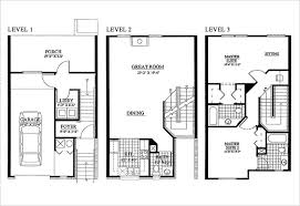 3 storey floor plan