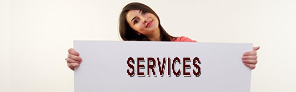 Lady holding image of services