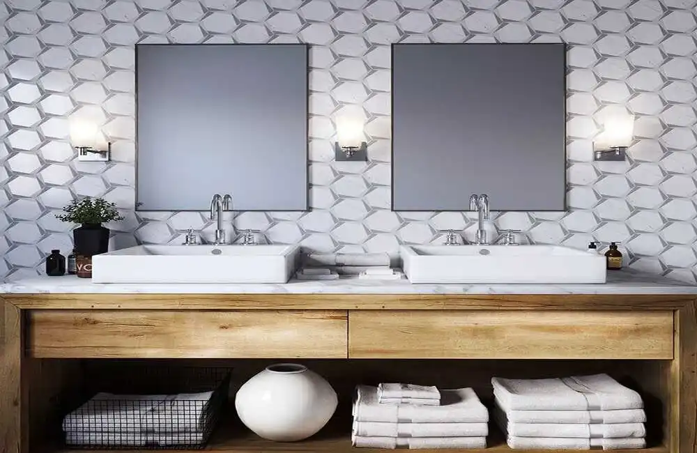 Contemporary Geometric Design Bathroom 