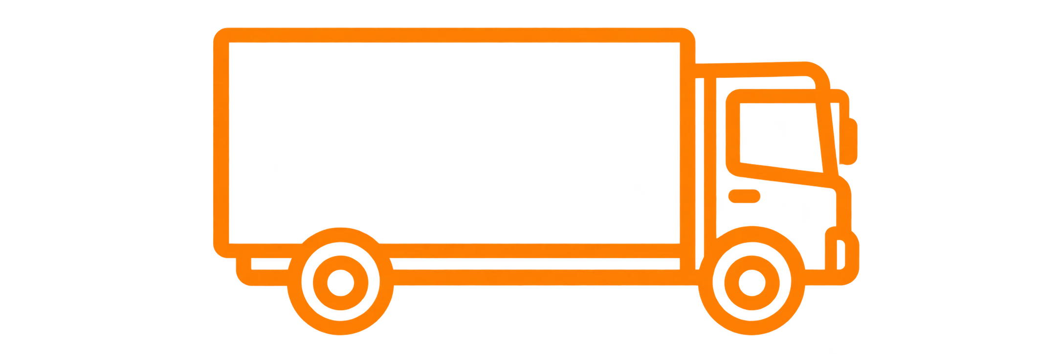 Orange 7.5-tonne box truck icon