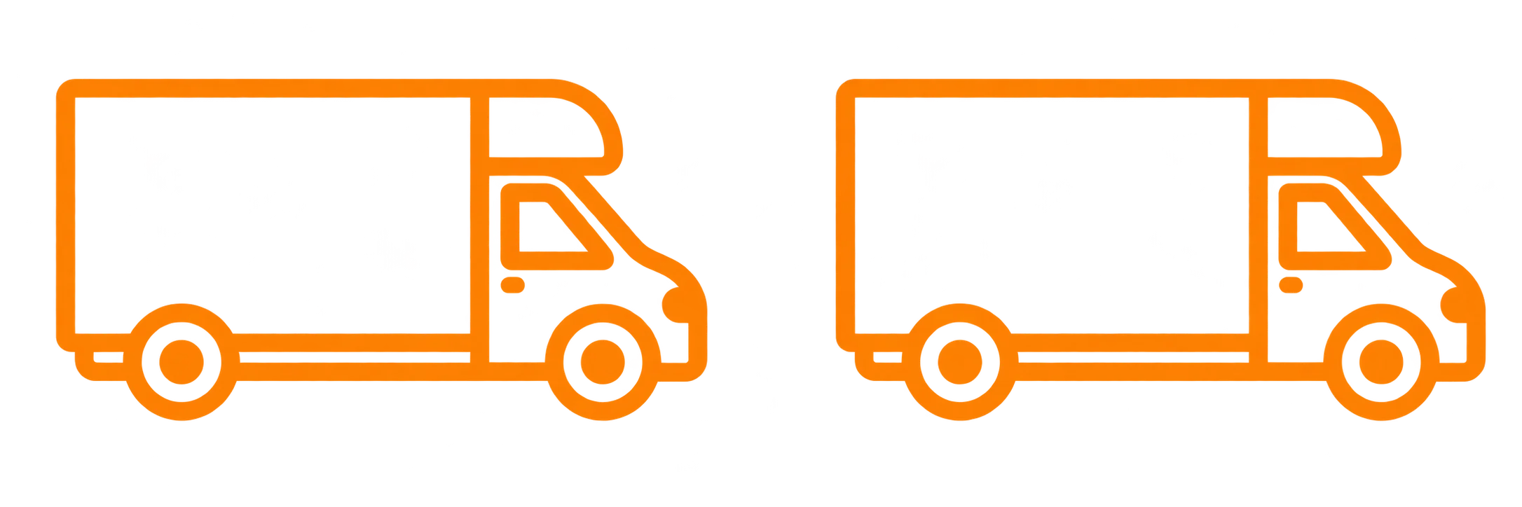 Twin orange outline Luton vans Twin orange outline Luton vans